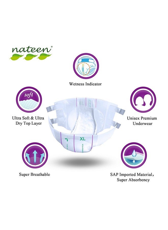 Nateen Super Ultra Incontinence Adult Diaper,Large,Waist Size 115-150cm,10 Count Adult Diapers,Disposable Underwear for Men&Women,Briefs with Maximum Absorbency, Leak Protection-4150ml Absorbency. - Image 3